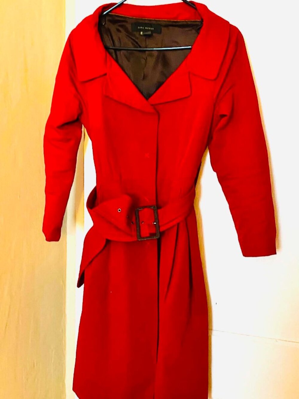 Zara red trench coat with belt
